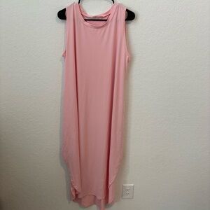 ZENANA Sleeveless Pink Midi Dress - Soft Casual Shift, Size 1X